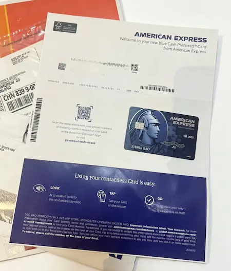 American Express蓝现金优选卡随卡寄送权益使用指南实拍 运通Blue Cash Preferred信用卡开卡欢迎手册,ITIN获批信用卡配套说明卡片实拍