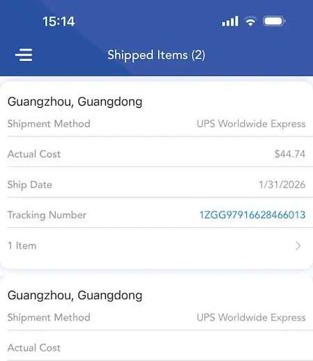 American Express信用卡UPS国际快递外包装实物照片 运通信用卡UPS全球特快原装信封,ITIN获批美卡跨境寄达国内包裹实拍