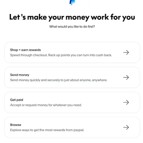 美区PayPal注册完成欢迎页面，账号成功开通首页界面
