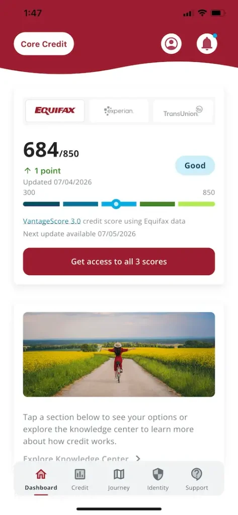 怎么查询美国信用分 ITIN无SSN Core Credit 684分后台截图